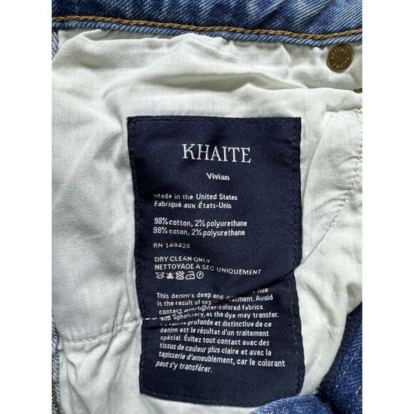 Khaite The Vivian High Rise Modern Bootcut Jeans in Blue Cotton size 32 $400 - Picture 5 of 9